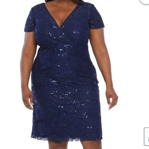Scarlett Short Sleeve Sequin Lace Sheath Dress